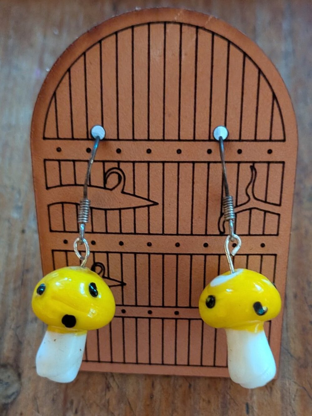 Glass Mushroom Earrings NWT